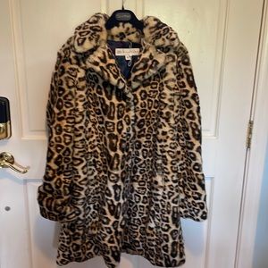 Trina Turk Faux Leopard Coat size XL
